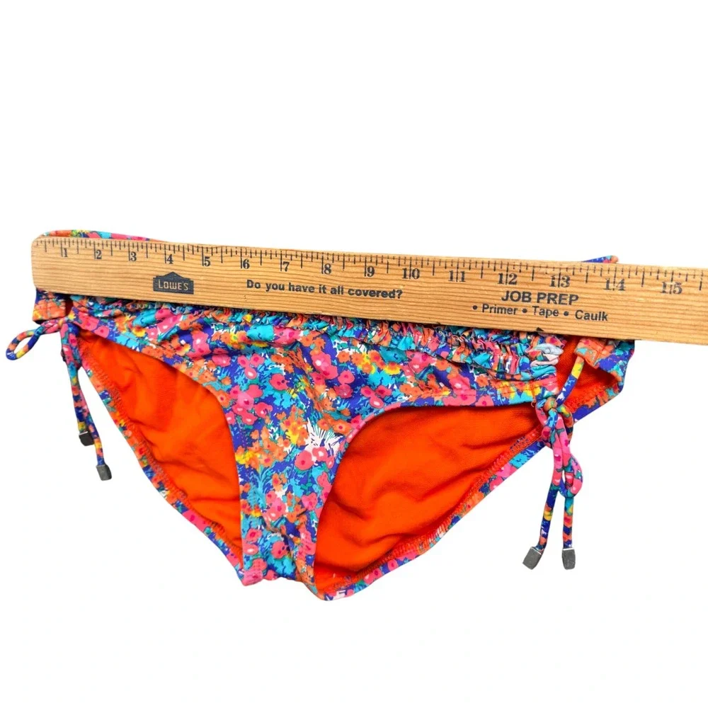 Kenneth Cole Reaction Floral Ruffle Bikini Set Halter 2pc M‎ Y2K